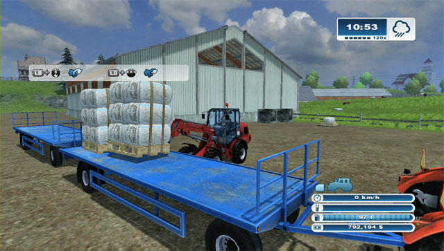 Be very careful so you don't knock everything down from the trailers. - Sheep husbandry - Animal husbandry - Farming Simulator 2013 - Game Guide and Walkthrough