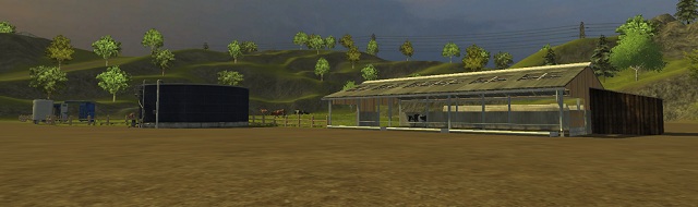 A view on the whole cow pasture complex. - Cow husbandry - Animal husbandry - Farming Simulator 2013 - Game Guide and Walkthrough