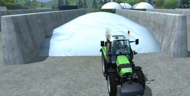 Silage fermentation at the biogas plant. The silo at the pasture works in an identical way. - Cow husbandry - Animal husbandry - Farming Simulator 2013 - Game Guide and Walkthrough