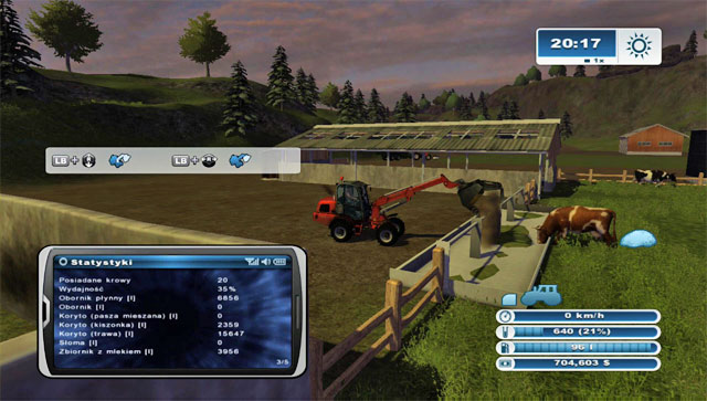 Unload the silage into the manger. - Cow husbandry - Animal husbandry - Farming Simulator 2013 - Game Guide and Walkthrough