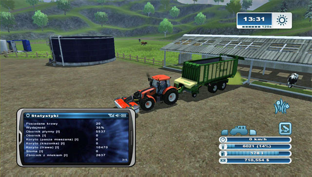 Unload the grass and drive the tractor over it to smash it - it will only take a moment - Cow husbandry - Animal husbandry - Farming Simulator 2013 - Game Guide and Walkthrough