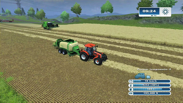 Baling hay goes faster thanks to creating windrows. - Cow husbandry - Animal husbandry - Farming Simulator 2013 - Game Guide and Walkthrough