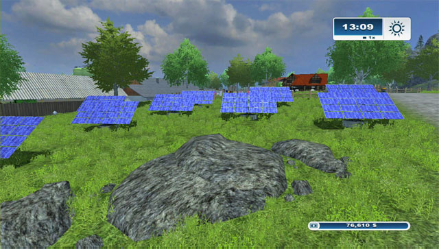 As the three buildings (the beehouse, the solar panel and the wind energy converter) don't require any interference, they give you a great opportunity, though not a completely fair one, to earn a big amount of money - Buildings - Constructing additional buildings - Farming Simulator 2013 - Game Guide and Walkthrough