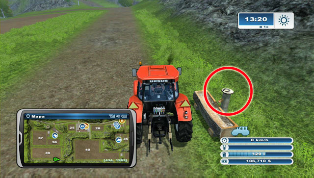 On a well by the road south of field 39 - Area A: horseshoes #1-#13 - Horseshoes - Farming Simulator 2013 - Game Guide and Walkthrough