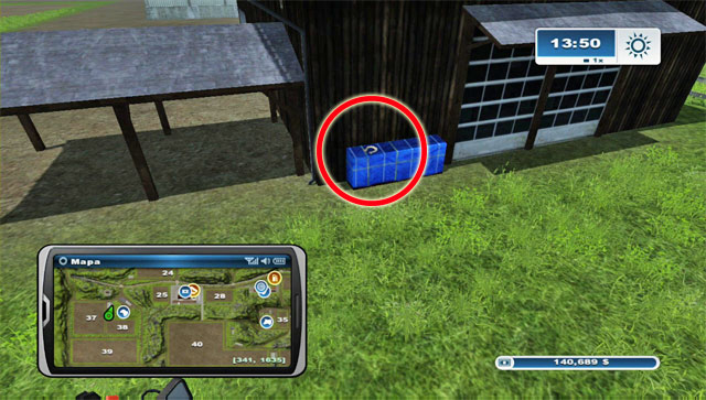 By the sheep pasture buildings - Area A: horseshoes #1-#13 - Horseshoes - Farming Simulator 2013 - Game Guide and Walkthrough