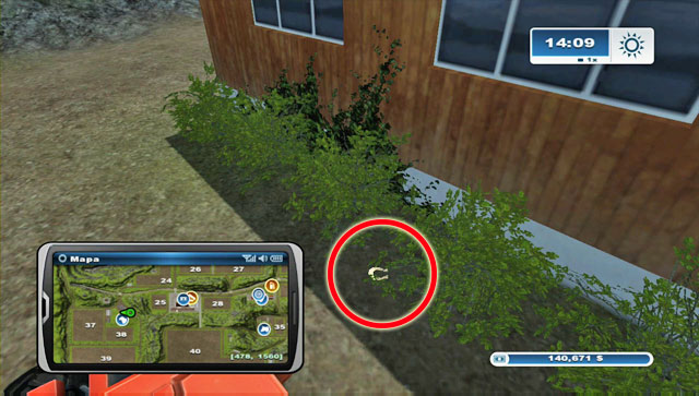 The horseshoe can be found in the bushes by the east wall of the buildings found by the sheep pasture - Area A: horseshoes #1-#13 - Horseshoes - Farming Simulator 2013 - Game Guide and Walkthrough