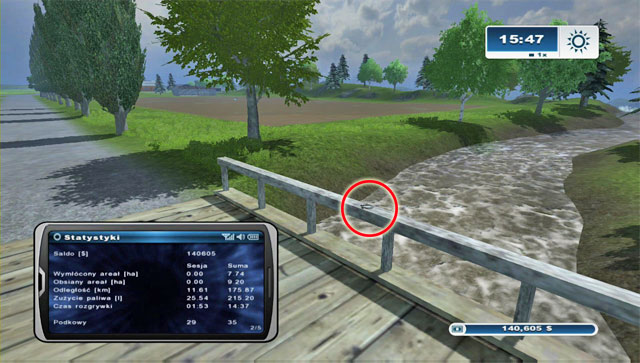 Between fields 31 and 33 there's a bridge above a river - Area C: horseshoes #25-#36 - Horseshoes - Farming Simulator 2013 - Game Guide and Walkthrough