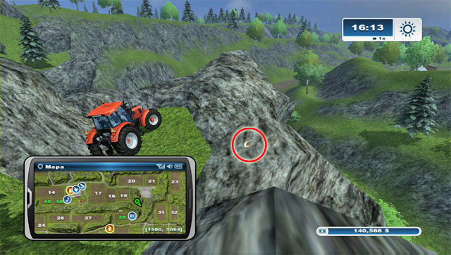 The horseshoe can be found high in the rocks south-east of field 19 - Area D: horseshoes #37-#44 - Horseshoes - Farming Simulator 2013 - Game Guide and Walkthrough