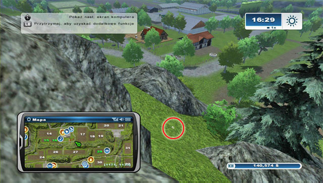 Another horseshoe is a bit to the north of horseshoe #45, just get onto the boulder and jump down - Area E: horseshoes #45-#61 - Horseshoes - Farming Simulator 2013 - Game Guide and Walkthrough