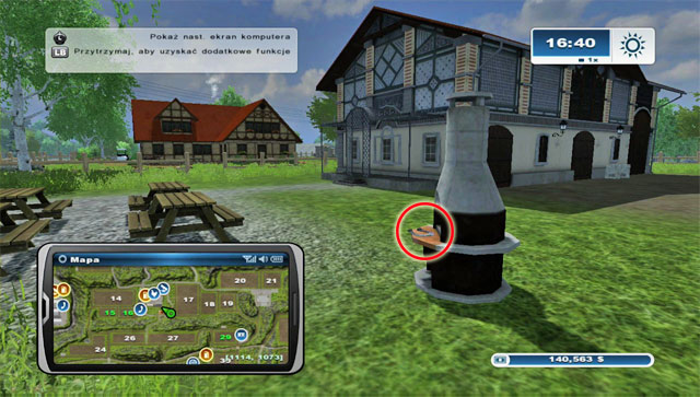 A bit to the east of the house there's a grill with another horseshoe on it - Area E: horseshoes #45-#61 - Horseshoes - Farming Simulator 2013 - Game Guide and Walkthrough