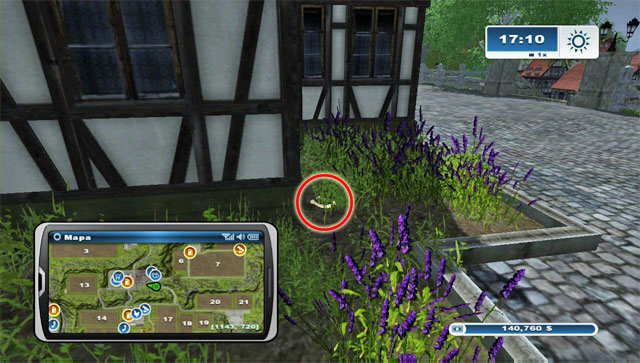 The horseshoe lies beside a house mentioned with #59, exactly in the flowers in its north-east corner - Area E: horseshoes #45-#61 - Horseshoes - Farming Simulator 2013 - Game Guide and Walkthrough