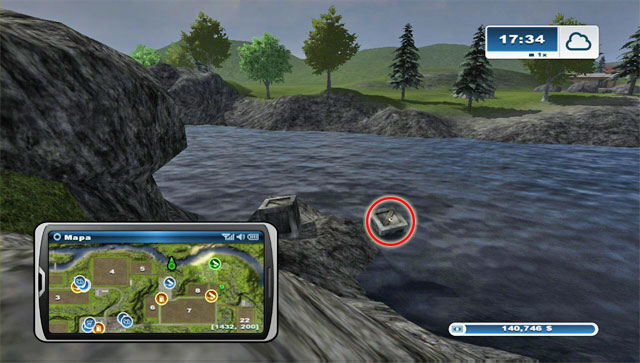 The horseshoe can be found north of horseshoe #72, by the river - Area F: horseshoes #62-#73 - Horseshoes - Farming Simulator 2013 - Game Guide and Walkthrough