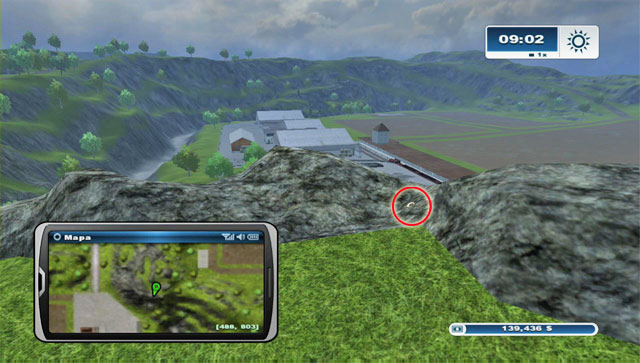 From the place where you found #94, head further south-west while jumping over rocks - Area H: horseshoes #90-#100 - Horseshoes - Farming Simulator 2013 - Game Guide and Walkthrough