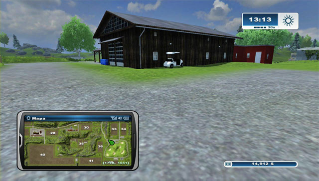 The third one is a bit to the west of the previous one on the parking - Golf carts - Farming Simulator 2013 - Game Guide and Walkthrough