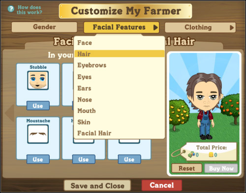 Customizing your farmer - Character looks - Basics - FarmVille - Game Guide and Walkthrough