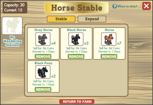 Inside the stable - Stable - Buildings - FarmVille - Game Guide and Walkthrough