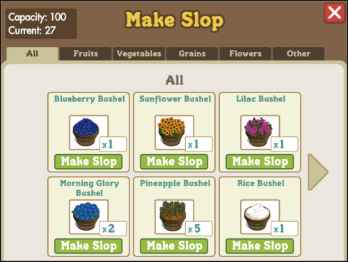You can make slop even out of the pineapples - Pigpen - Buildings - FarmVille - Game Guide and Walkthrough