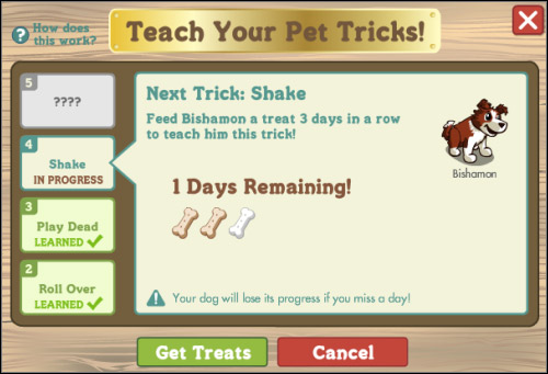 Tricks window - Dogs - Others - FarmVille - Game Guide and Walkthrough