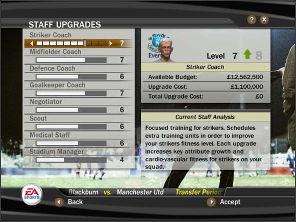There are 8 ways to improve the club's work - In the club - Manager Mode - FIFA 07 - Game Guide and Walkthrough
