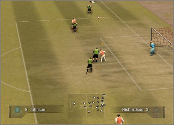 If the cross is accurate and one of your strikers collects the ball, make a shot on target by pressing [D] or - if you use new configuration - [A] - Wing play, crosses - Tactical solutions and tips - FIFA 07 - Game Guide and Walkthrough