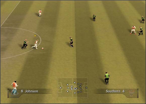 This midfielder starts to run in the middle of the pitch, towards rival's goal - Through balls - Tactical solutions and tips - FIFA 07 - Game Guide and Walkthrough