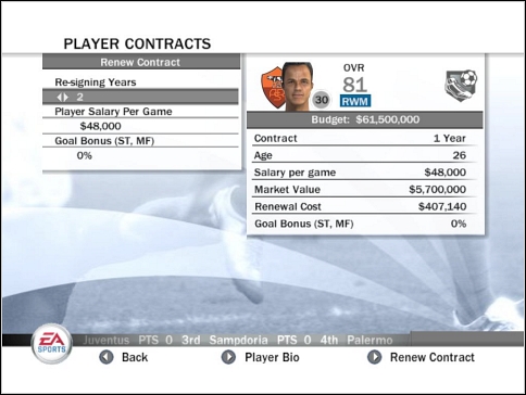 Now, let's check Players contracts - Working with players - Manager mode - FIFA 08 - Game Guide and Walkthrough
