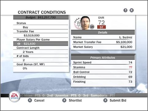 Succesfull negotations depends on our Negotiator and player's morale - Transfers - Manager mode - FIFA 08 - Game Guide and Walkthrough