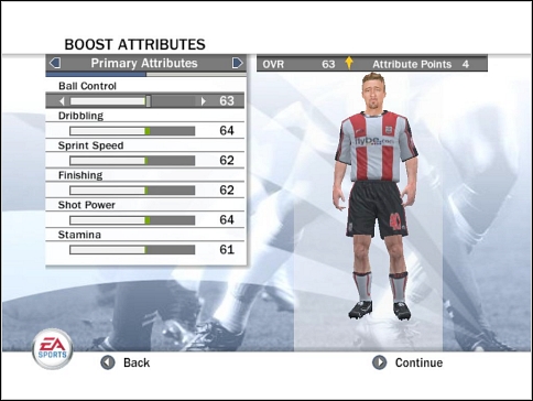 Boosting skills affects an Overall attribute value - Skills - Be a Pro - FIFA 08 - Game Guide and Walkthrough