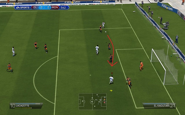 The cross is used mainly for sending the ball into the penalty to the players in the opponent's penalty field, who can then hat-trick the ball into the opponent's goal - Crossing - Basic pieces of play - FIFA 14 - Game Guide and Walkthrough