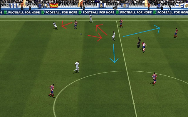 1-2 passing in a small area is one of the best and, at the same time, immensely flashy way to confuse the opponents trying to seize the ball - Positional play - Offense - FIFA 14 - Game Guide and Walkthrough