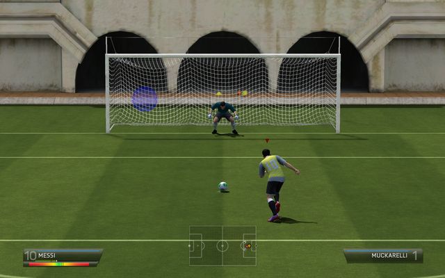 Less experienced players are sure to gladly welcome the option of using a sight which shows you the exact place where the ball will fly - Penalty kicks - Set pieces - FIFA 14 - Game Guide and Walkthrough