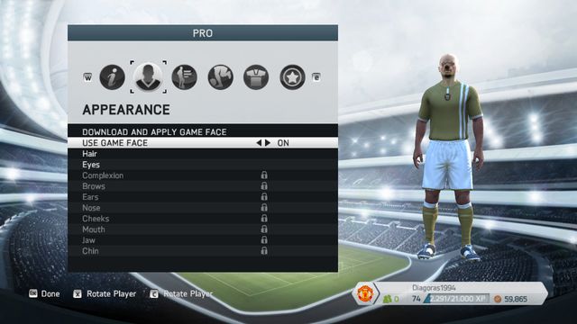 Creating your player avatar takes place in a rather easy creator - using it you can set not only personal data, but also the looks, physical attributes, skills and predispositions for different types of play - Creating a career - Player career - FIFA 14 - Game Guide and Walkthrough