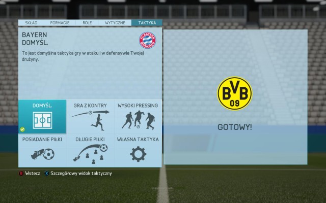 The tactics panel allows you to pick one of the five, pre-determined, sets that concern the tactics of your squad - Tactics - Team management - FIFA 16 - Game Guide and Walkthrough