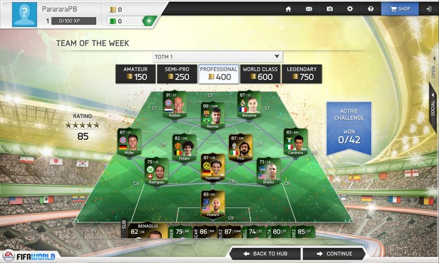 In this mode you face a team, which is chosen weekly by the EA Sports crew - Modes - FIFA Ultimate Team - FIFA World - Game Guide and Walkthrough