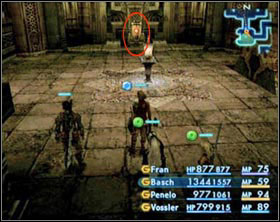 Switch in the north wing. After activating it you'll be attacked by three Zombie Mages. Use the teleportation device to get to the main hall. - The Tomb of Raithwall - Part I - Final Fantasy XII - Game Guide and Walkthrough