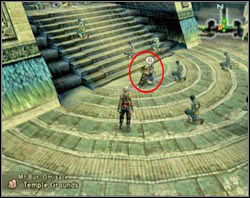 After the battle leave the Holy Circle and talk to a strolling Acolyte at the foot of the stairs - Stilshrine of Miriam - Part II - Final Fantasy XII - Game Guide and Walkthrough