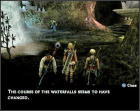Every time you enter the big, irregular area you'll see a message that the course of waterfalls have changed. - Sochen Cave Palace - Part II - Final Fantasy XII - Game Guide and Walkthrough