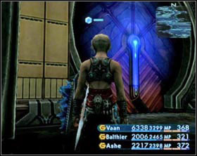 The console opening the red door (on the left) and closed blue door (on the right) - Draklor Laboratory - Part II - Final Fantasy XII - Game Guide and Walkthrough