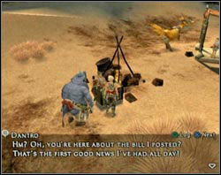 Confirm accepting this hunt with Dantre sitting in the Outpost near the bonfire on Dalmasca Estersand - Flowering Cactoid (rank I) - Ordinary hunt notices - Final Fantasy XII - Game Guide and Walkthrough
