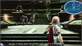 Now you can take the path located on the other side, where you will gain some experience points - Walkthrough - Chapter II - Walkthrough - Final Fantasy XIII - Game Guide and Walkthrough