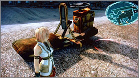 Enter the first floor and check little robot lying on the floor [1] - Walkthrough - Chapter XI - Part 2 - Walkthrough - Final Fantasy XIII - Game Guide and Walkthrough