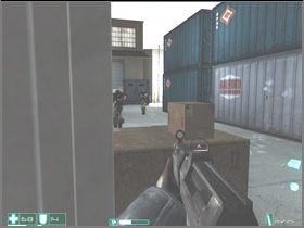 The half-open hatch leads to a huge square full of containers - [Interval 02] First Encounter - First Encounter Assault Recon - Game Guide and Walkthrough