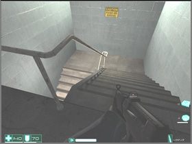 You'll get to the corridor with a staircase but don't go down - [Interval 03-D] Exeunt Omnes - First Encounter Assault Recon - Game Guide and Walkthrough