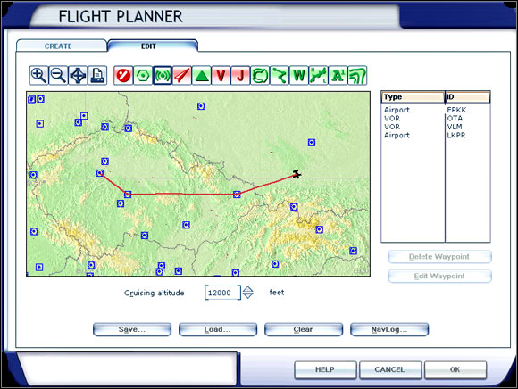 Flight route. - Cruise - Exemplary flight: Mooney Bravo - Flight Simulator X - Game Guide and Walkthrough