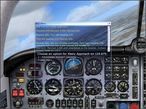 Permission for landing approach. - Preparation for landing - Exemplary flight: Mooney Bravo - Flight Simulator X - Game Guide and Walkthrough