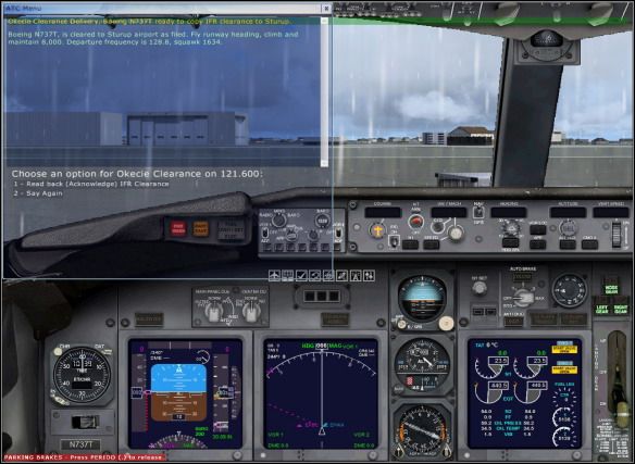 Flight permission acknowledgment. - Taxiing - Exemplary flight: Boeing 737-800 - Flight Simulator X - Game Guide and Walkthrough