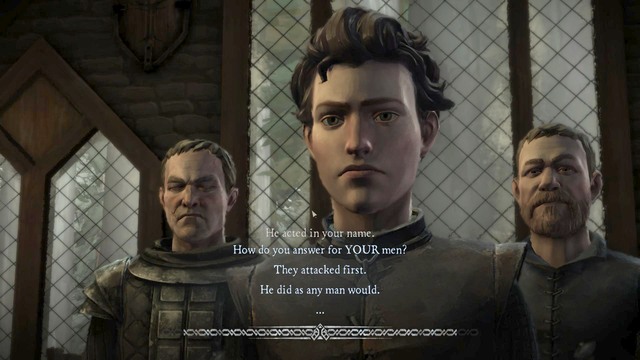 Lady Forrester herself will enter the room so go and talk to her - Chapter 2 - Episode 1: Iron from Ice - Game of Thrones: A Telltale Games Series - Game Guide and Walkthrough