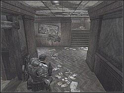 There's a sniper in the place you can see on the screenshot - Campus Grinder - Act IV: - Gears of War (XBOX360) - Game Guide and Walkthrough