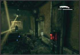 In the corridor with three sensors, wait for all of them to turn left and use the switch on the right wall - Gathering Storm - Origins - Gathering Storm - Gears of War 2 - Game Guide and Walkthrough
