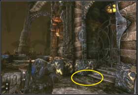 After a while you will arrive at an elevator - Hive - The Best-Laid Plans - Hive - Gears of War 2 - Game Guide and Walkthrough